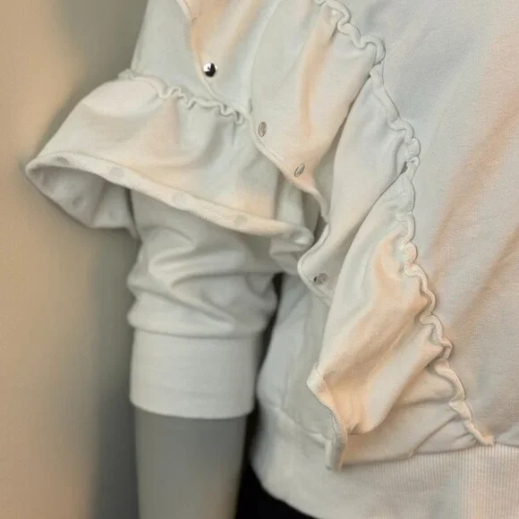 White Ruffle Sleeve Top - Picture 5 of 5